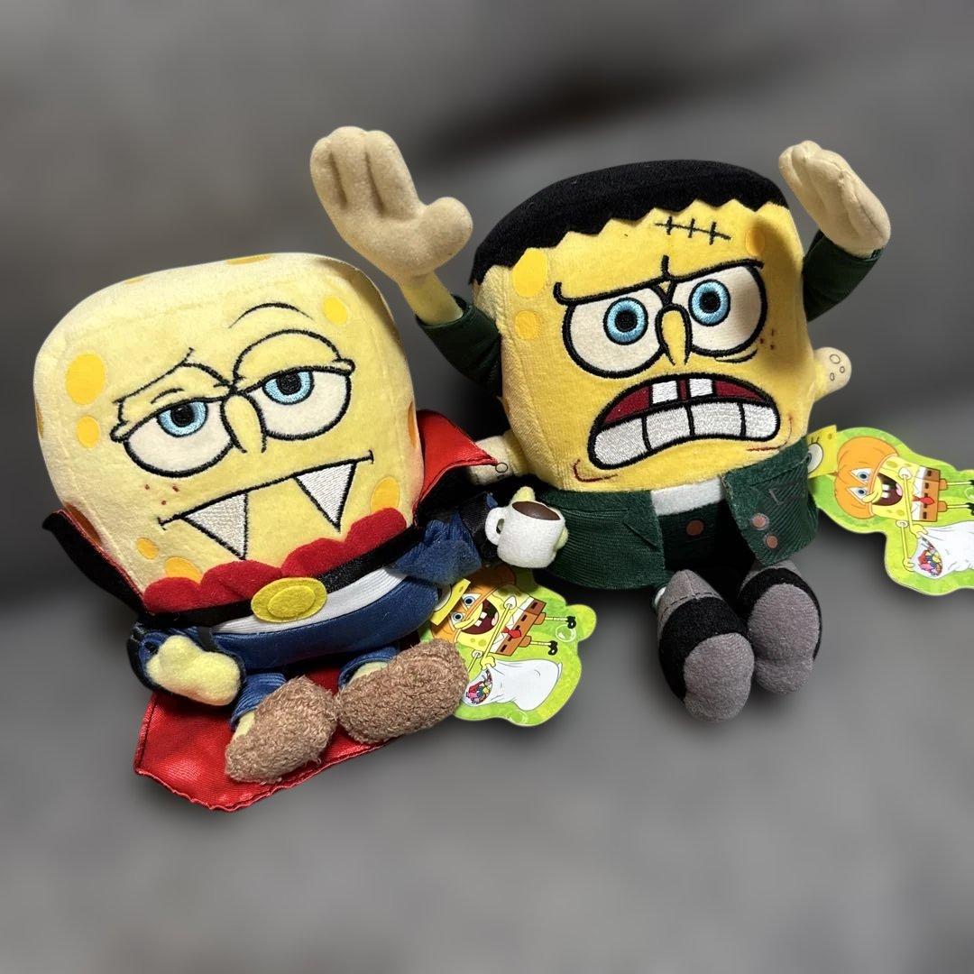 タグ付　スポンジボブ　ホラーシリーズ　フランケンシュタイン/ドラキュラぬいぐるみ