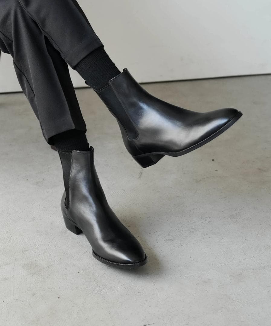 CTHY LUXURY MATERIAL LEATHER HEELBOOTS １