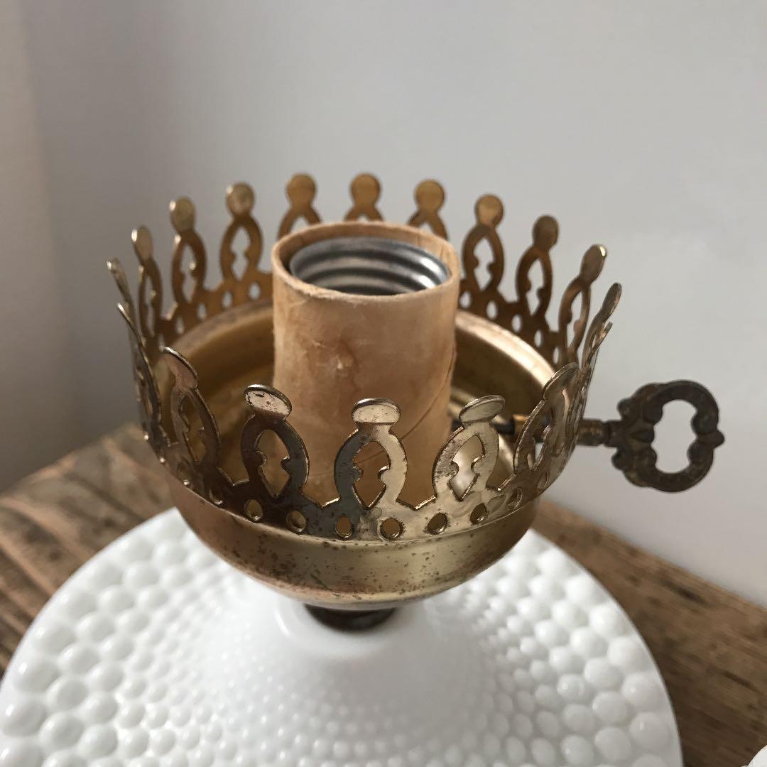 アンティーク♡ミルクガラスランプ　鍵スイッチ