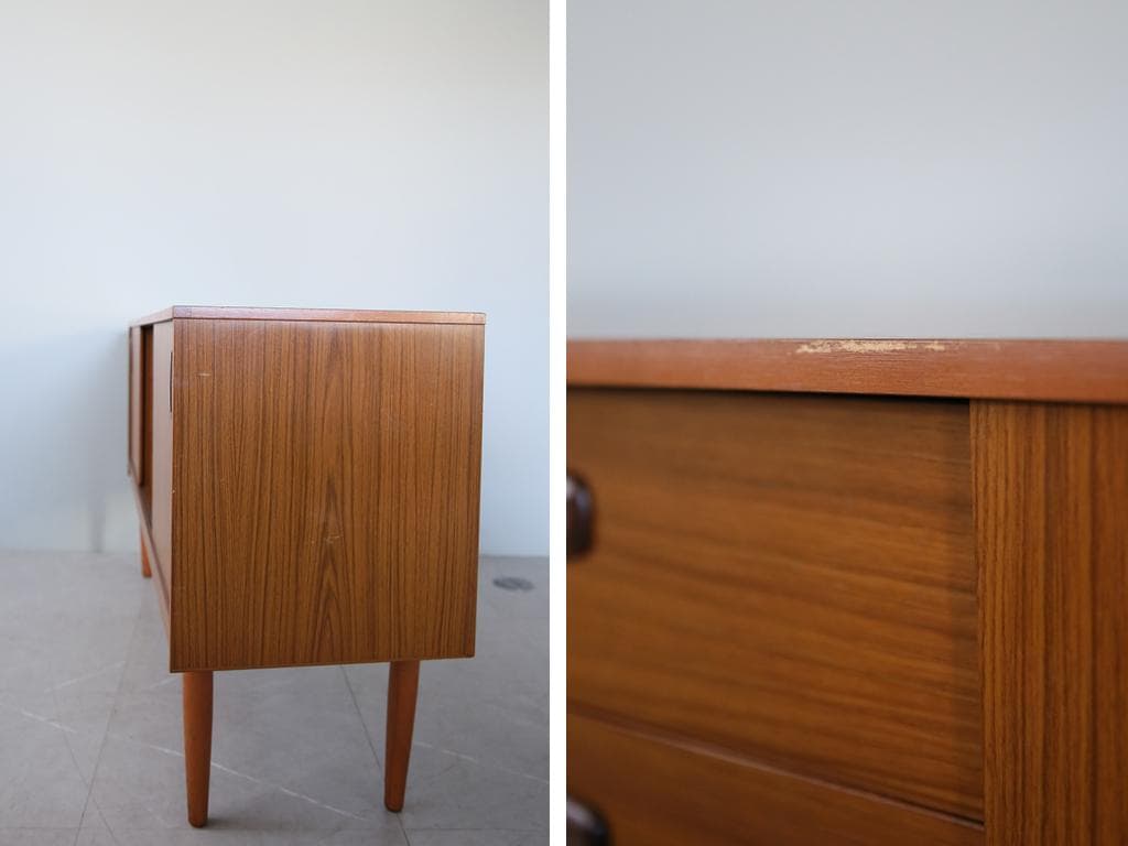 英国アンティークSCHREiBER製サイドボード/木製机テレビ台(91-241)