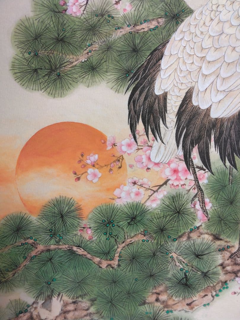 松鶴長春　水墨画