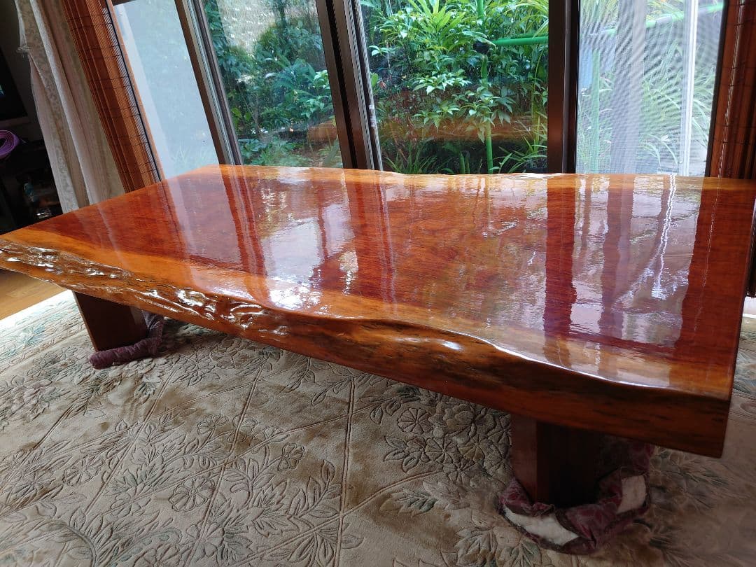 座卓 無垢材 テーブル 光沢仕上げ