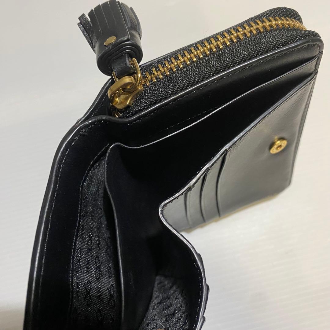 【美品】ANYA HINDMARCH　スマイリー2つ折り財布　ブラック