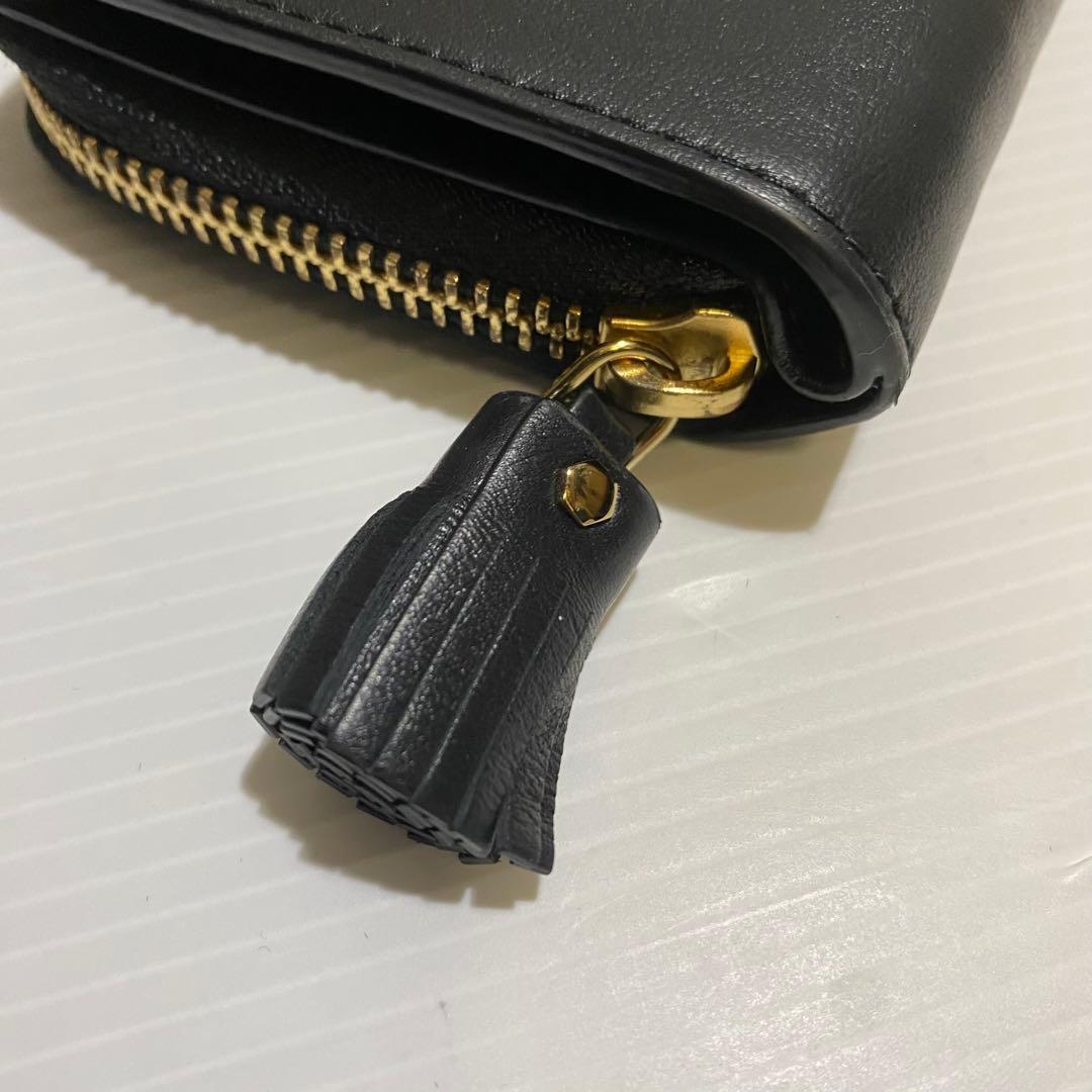 【美品】ANYA HINDMARCH　スマイリー2つ折り財布　ブラック