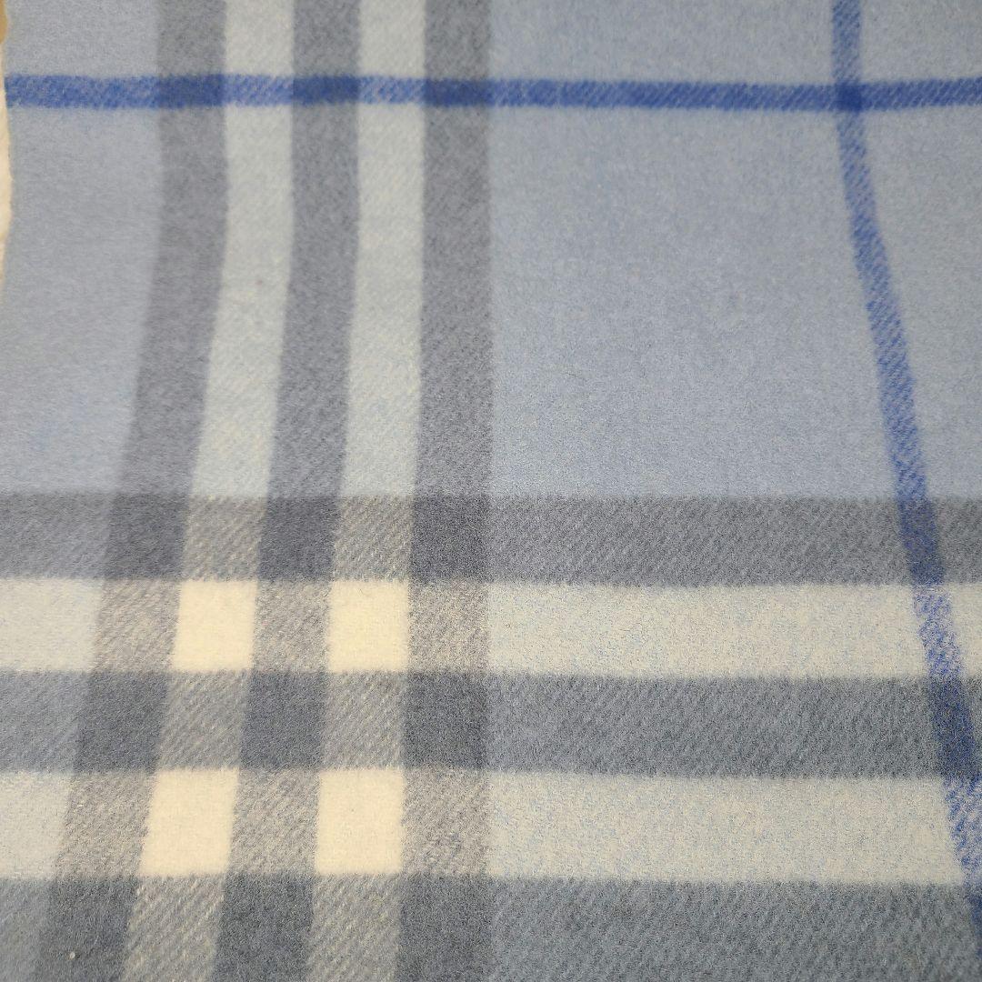 【BURBERRY】ギガチェックマフラー カシミヤ10％ 英国製　ブルー