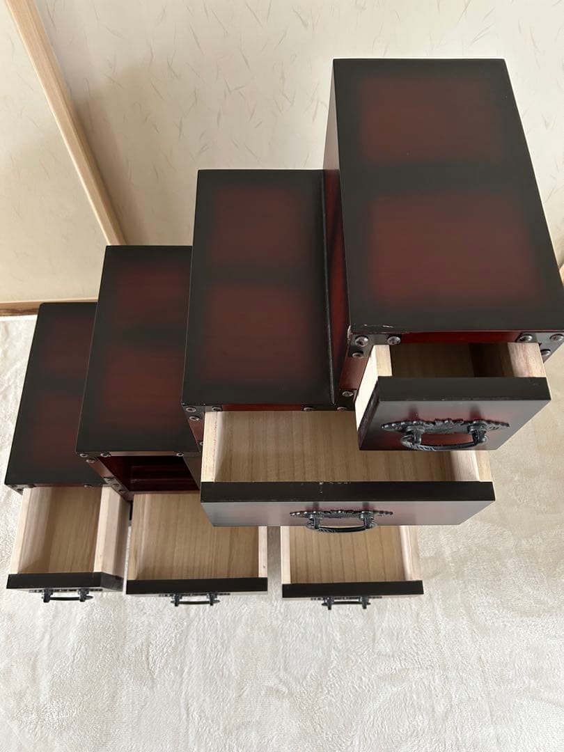 ★送料込み★木製階段型収納タンス　和たんす　和風たんす