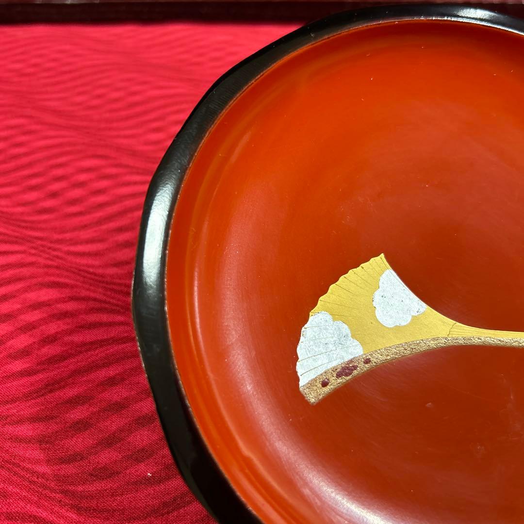 036 會津塗　塗師　渡部喜三郎 本漆 鉢&銘々皿　菓子皿 6点セット