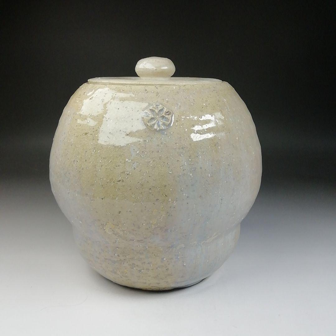 Ｔ６７９　水指　『萩焼』『大和保男 作』　共箱　茶道具