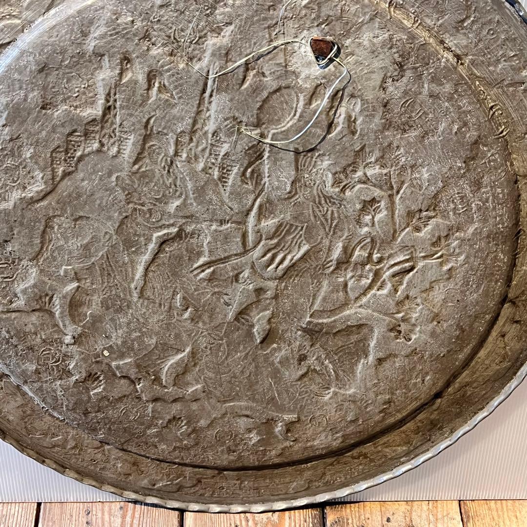 ペルシャ　アンティーク　トレイ　銅製　　壁掛　インテリア　銅板　希少