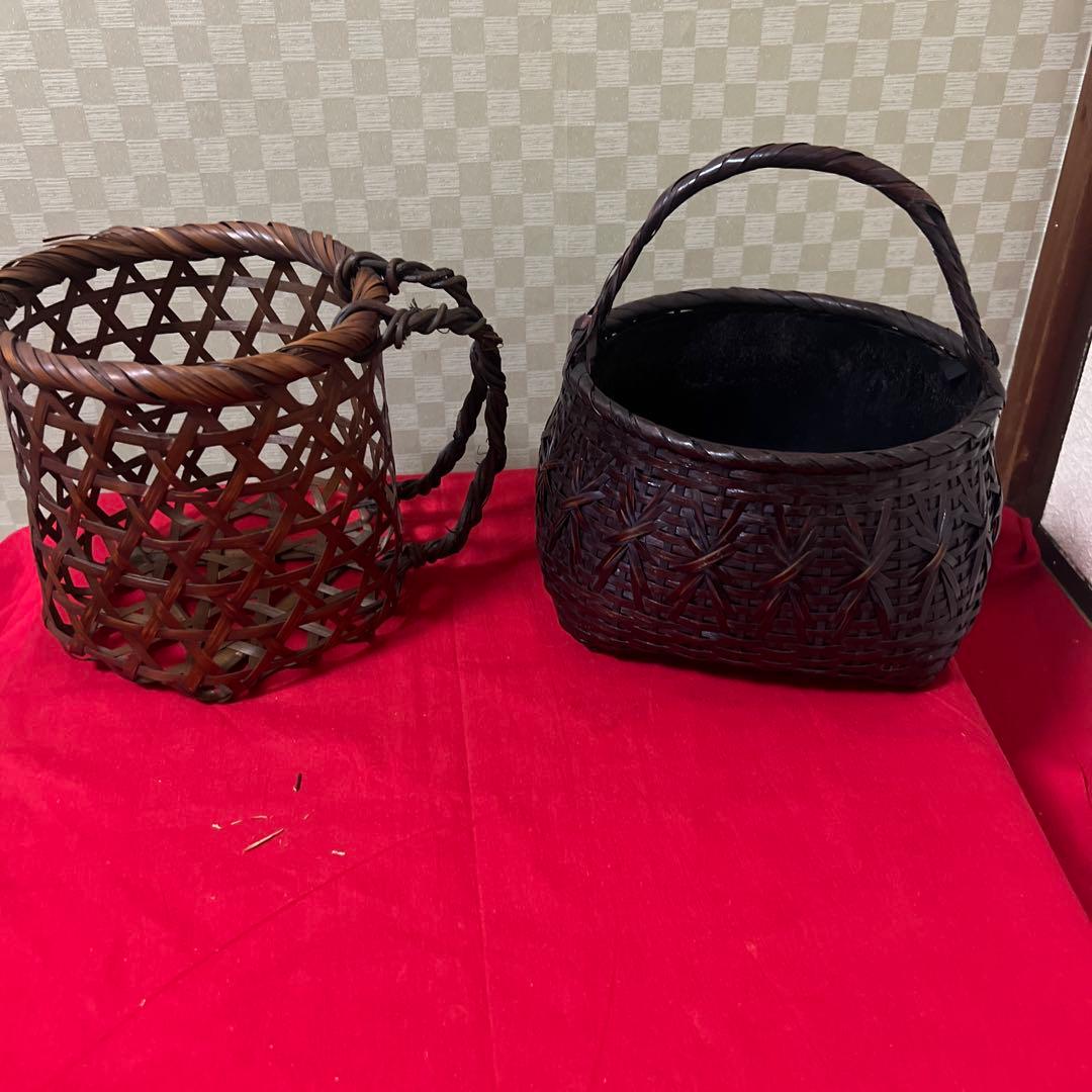 茶道具　花器　竹籠　七点まとめ