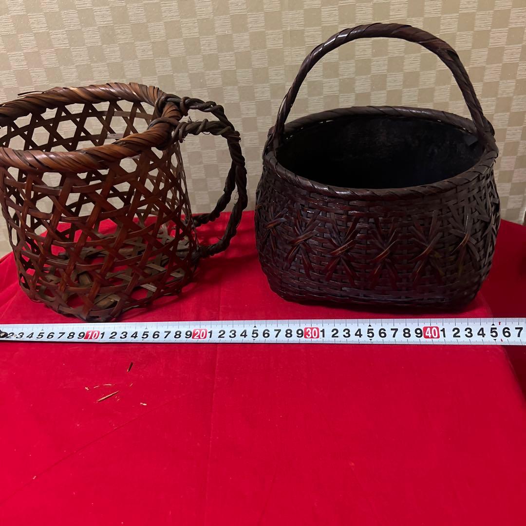 茶道具　花器　竹籠　七点まとめ