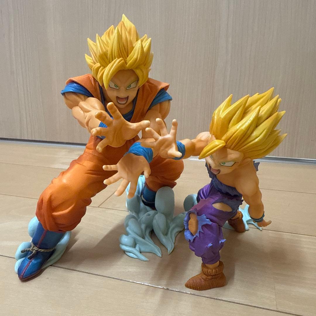 一番くじの景品　孫悟空＆孫悟飯 親子かめはめ波 フィギュア