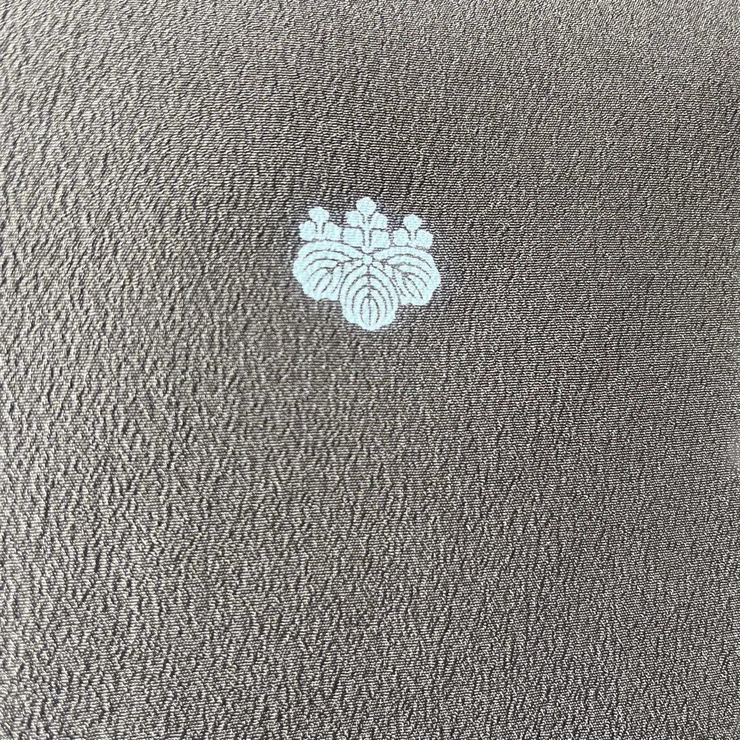 留袖　色留袖　金彩友禅　五つ紋　ポリエステル　茶色　長襦袢付