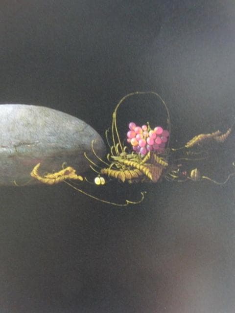 百瀬郷志、【葡萄など】、希少な額装用画集より、新品額装付、状態良好