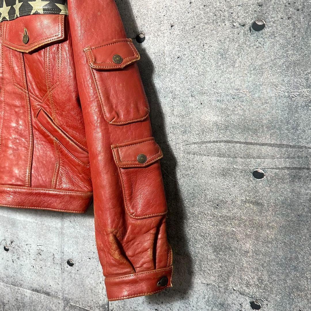 ⭐️90s⭐️HARLEY DAVIDSONライダースジャケット　アメリカ星条旗