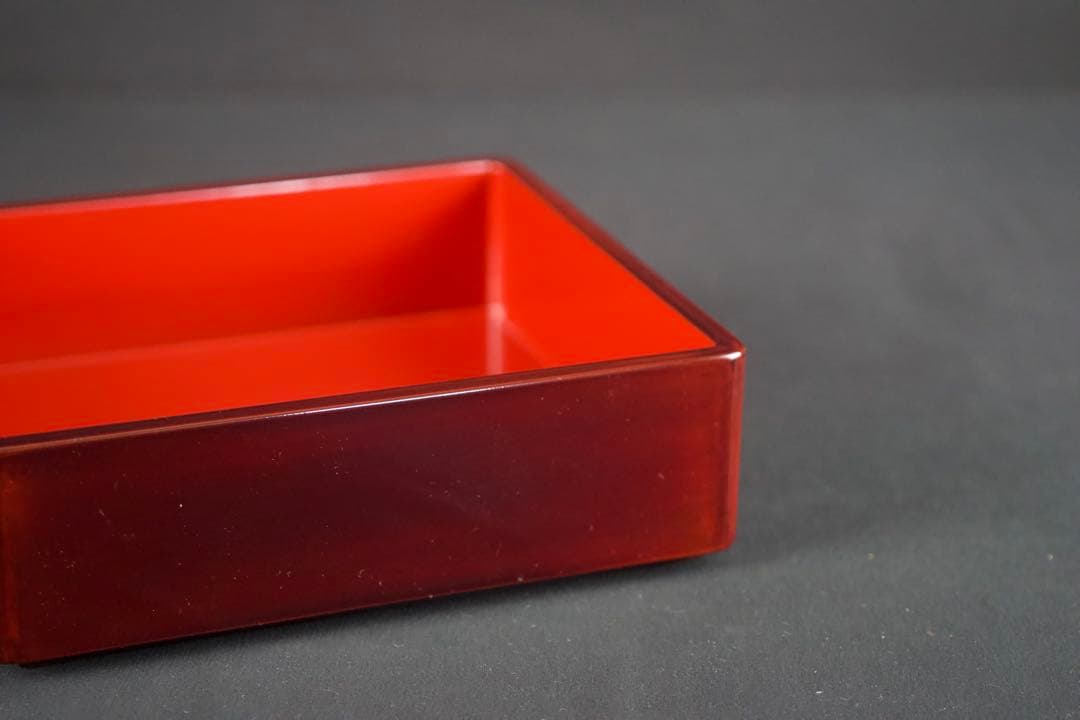 越前漆器 塗師 山本英明 作 溜塗三段重箱 共布 共箱 栞付 美品