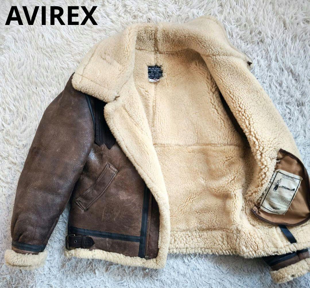 【訳あり 激レア】アビレックス ムートンジャケット B3 本革 裏地ボア M