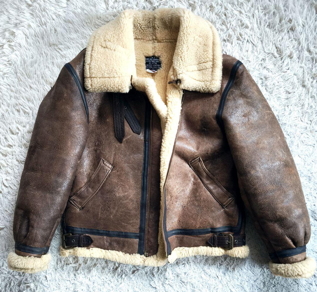 【訳あり 激レア】アビレックス ムートンジャケット B3 本革 裏地ボア M