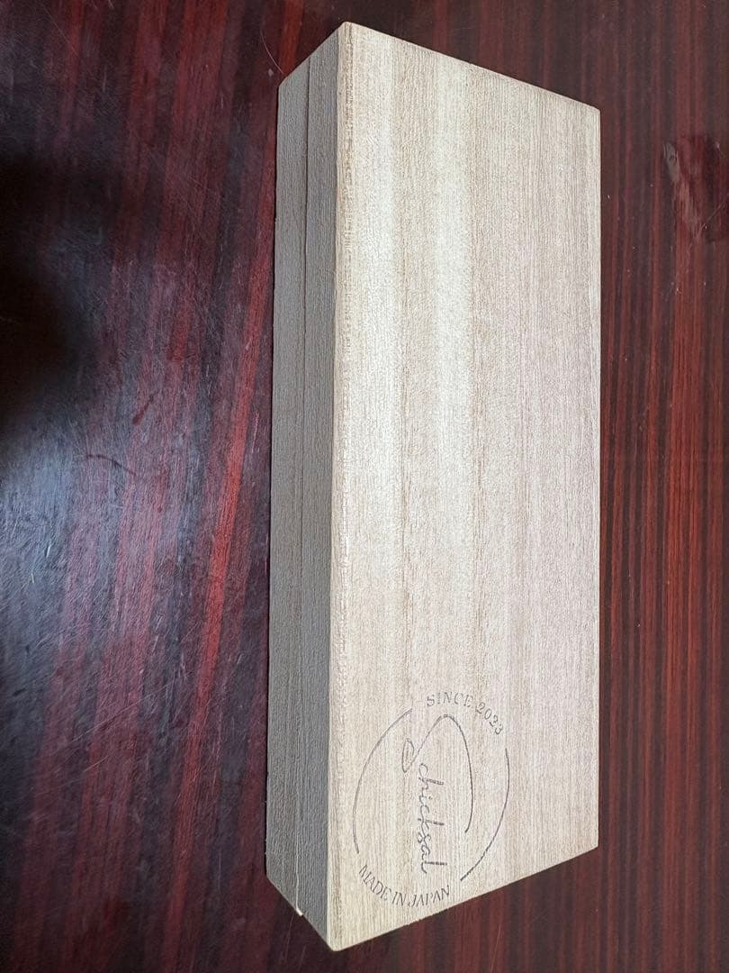 Schicksal 革軸ペン　特上ヌメ革節目模様ブラウン