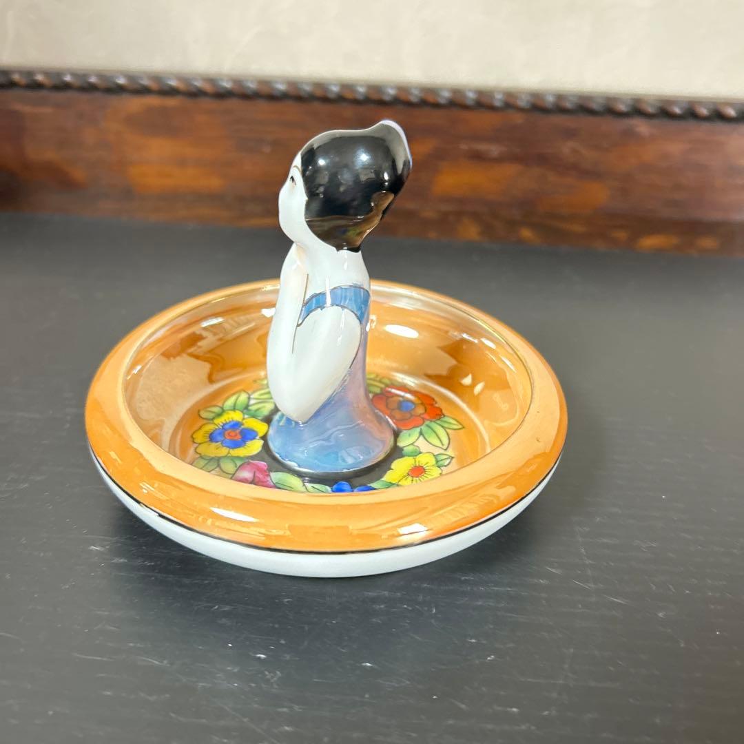 オールドノリタケ　アールデコレディ ラスター彩　ピントレー　小物入れ