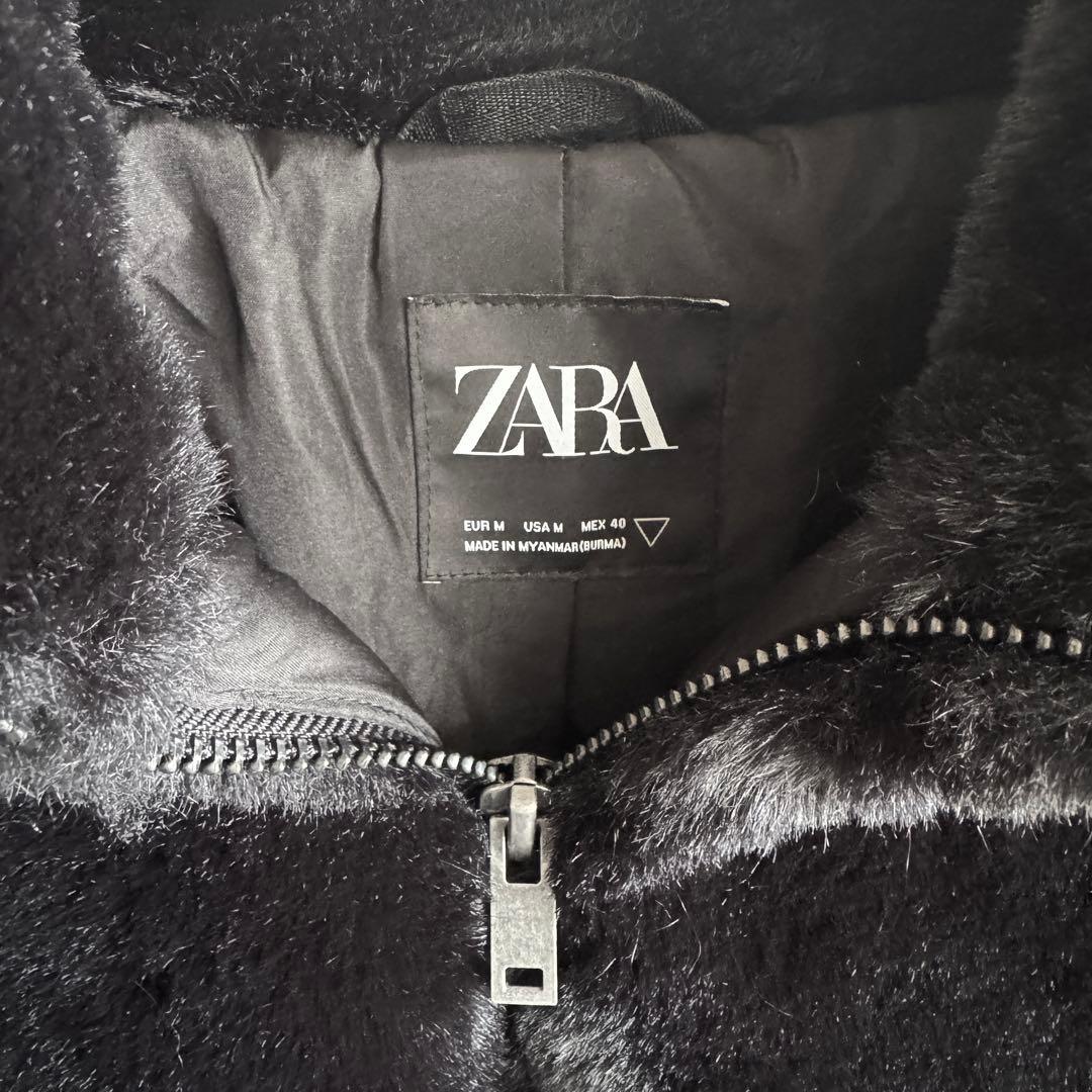 ZARA ザラ フェイクファー ジャケット 黒 防寒 アウター