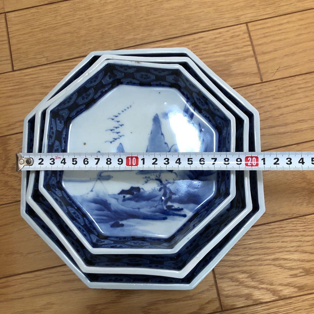伊万里　八角皿　明治　大中小　鉢　和皿　セット