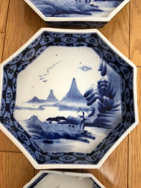 伊万里　八角皿　明治　大中小　鉢　和皿　セット