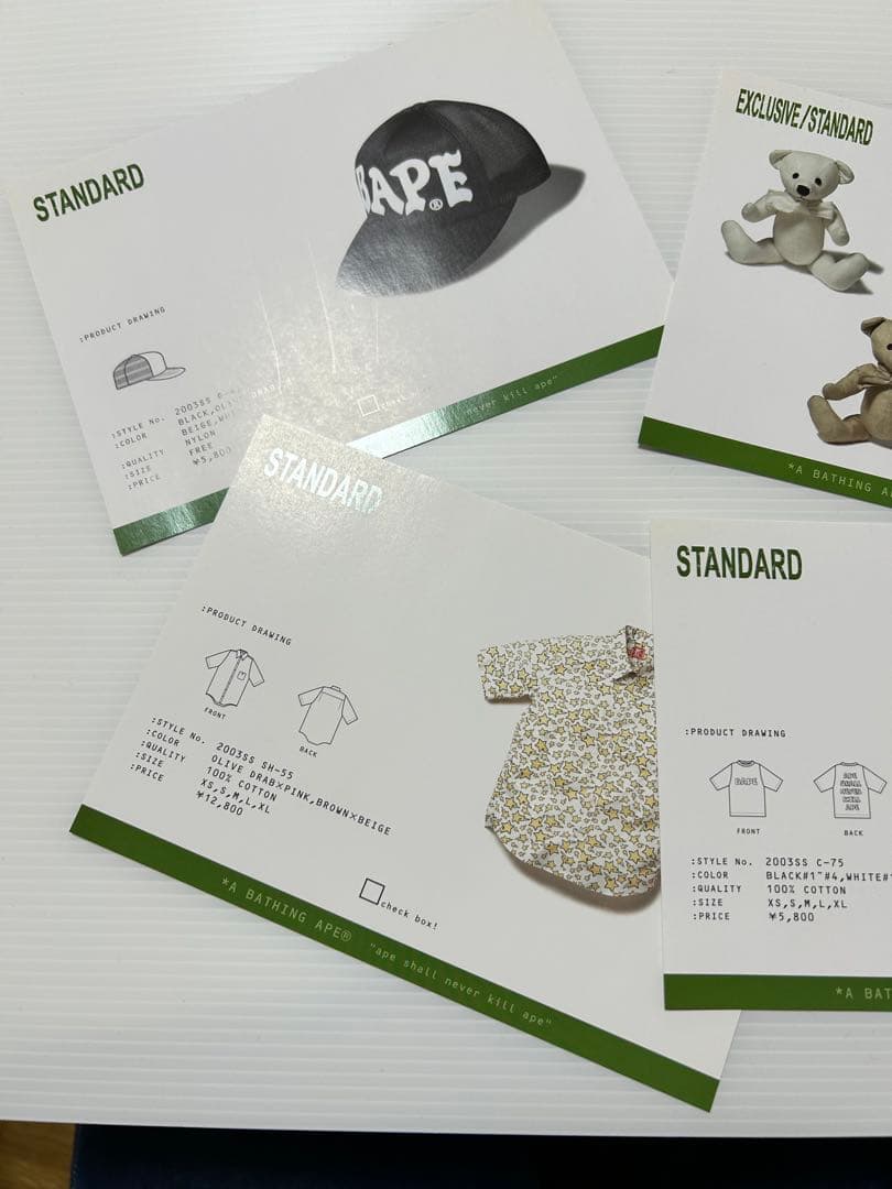 A BATHING APE デザインスケッチ集