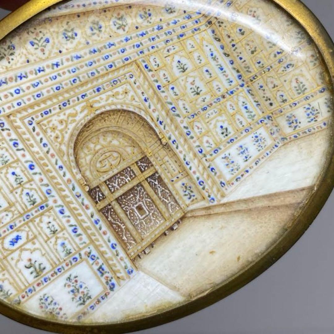 専用極上　印度密画　ネックレストップ　一対　共箱　タルニ　東さ8-0110☆2F