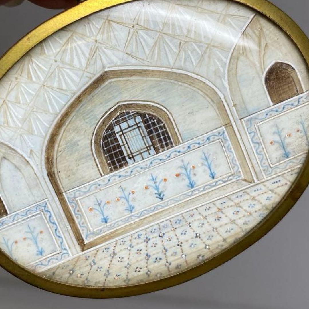 専用極上　印度密画　ネックレストップ　一対　共箱　タルニ　東さ8-0110☆2F