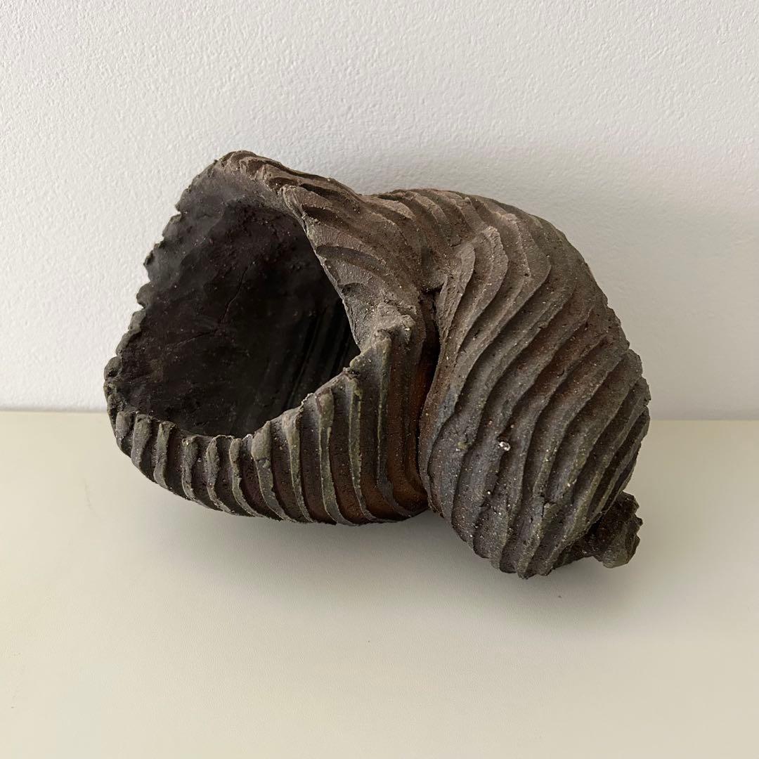 未使用品　相馬正和 作 陶器オブジェ／花器 陶眞窯 ギャラリー群青