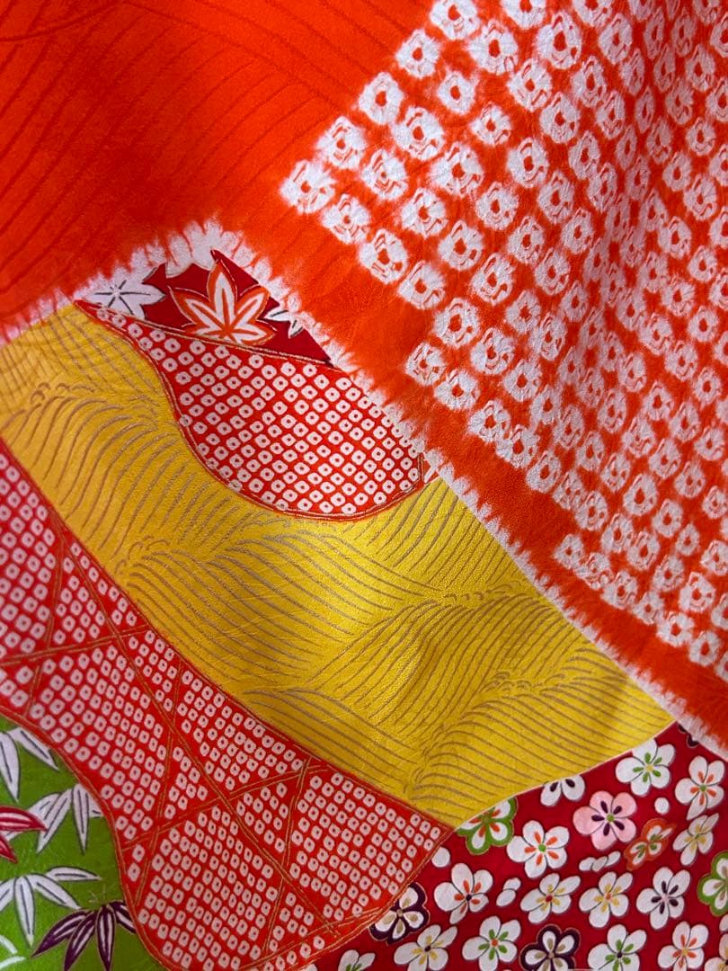 7歳　七五三　正絹着物　絞り　帯　帯揚げ　帯締め　しごき　セット