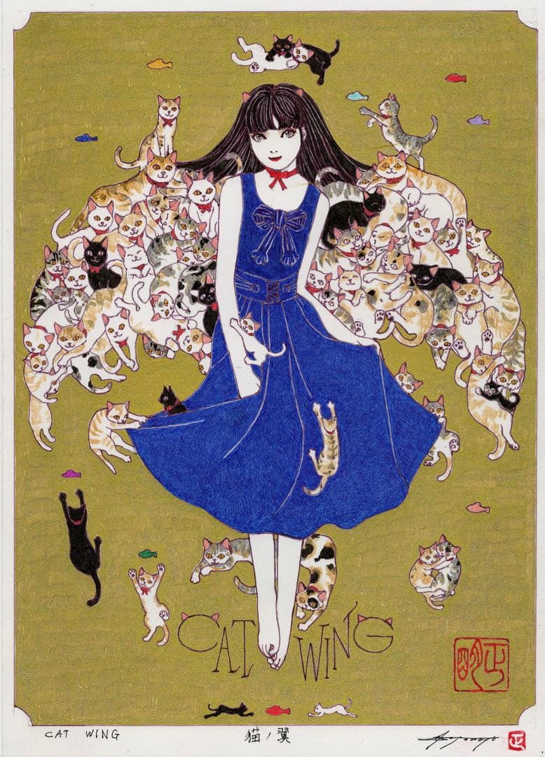 CAT WING 猫ノ翼【肉筆絵画】