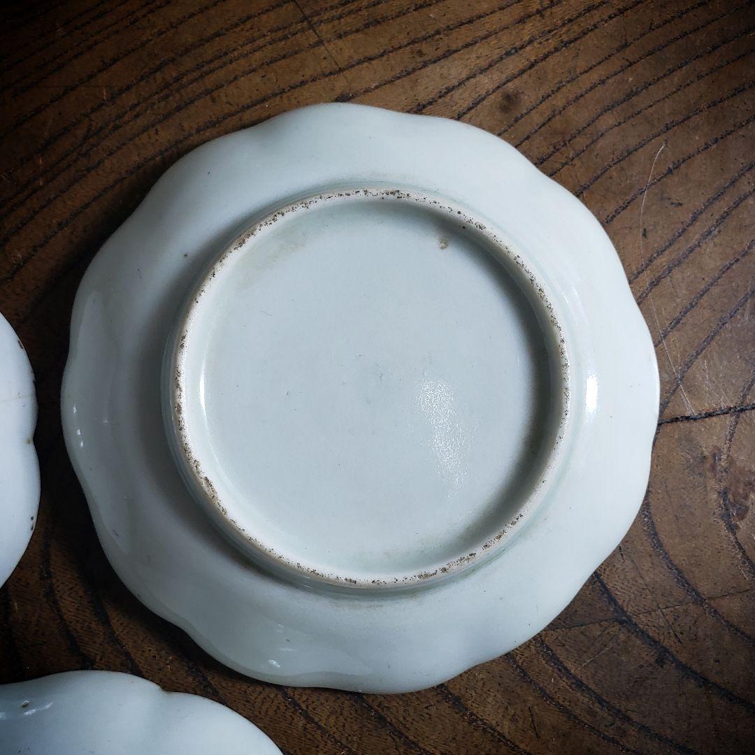 小皿　古伊万里　江戸　山水　遠景　船 民家　訳あり