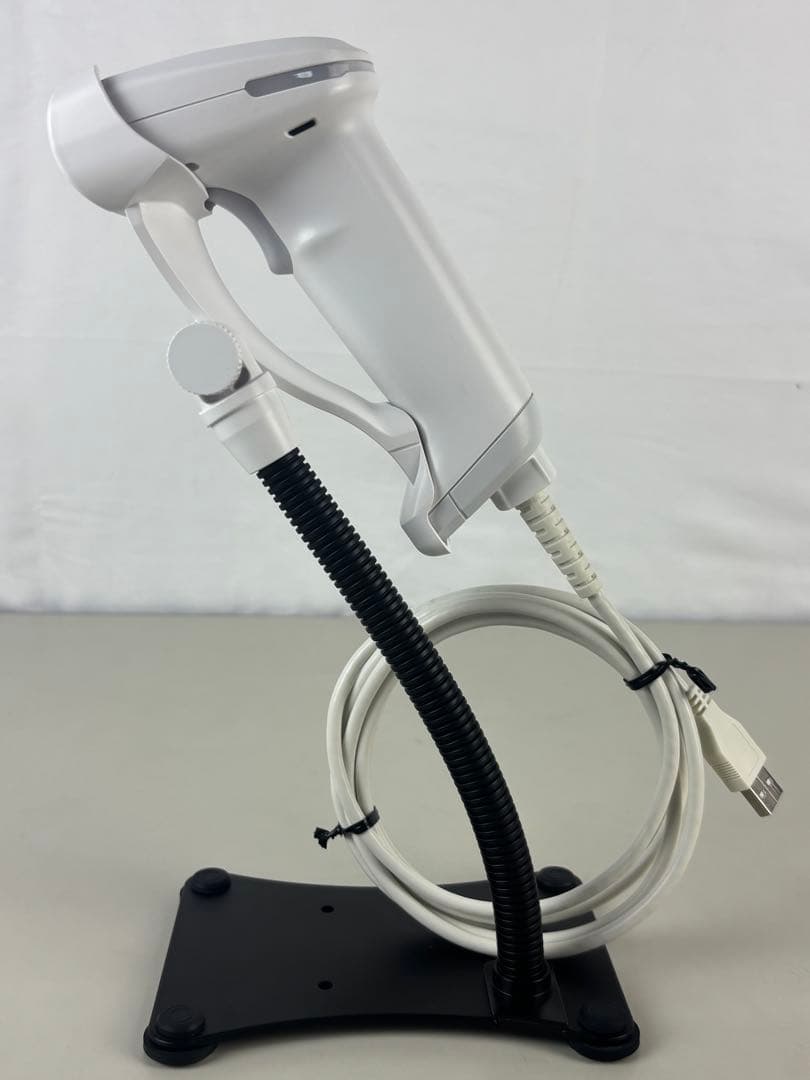 USB ホワイト バーコードリーダー スタンド付き