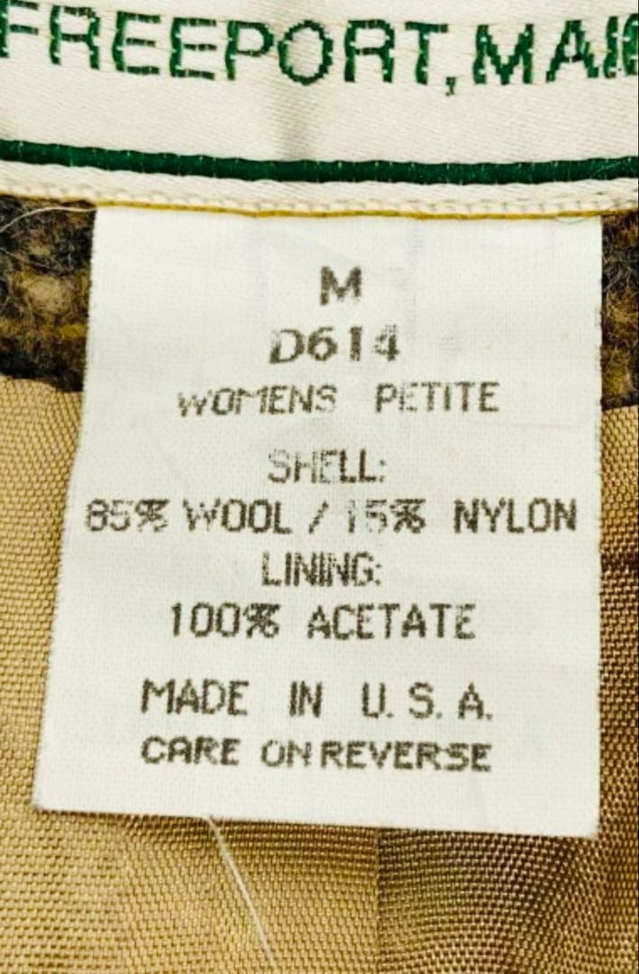 <pink> 80s～90s L.L.Bean ウールコート 千鳥柄