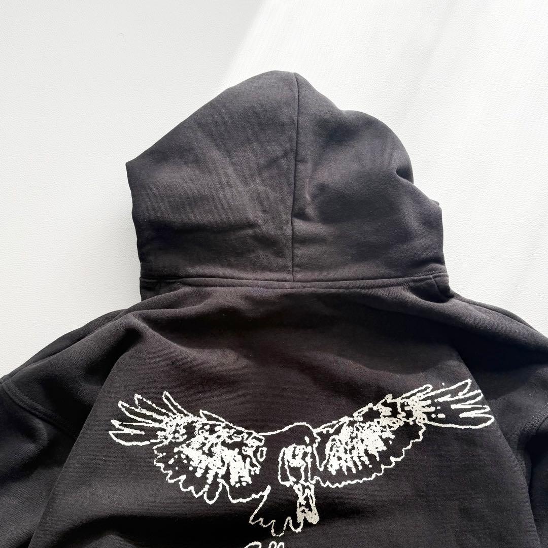 stussy 両面プリント プルオーバー パーカー XLサイズ　ブラック