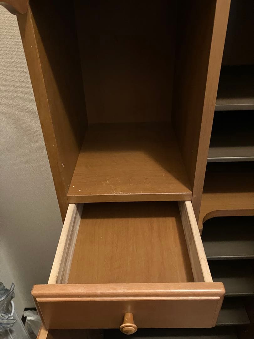 靴箱　下駄箱　シューズボックス　ブラウン　鏡付き