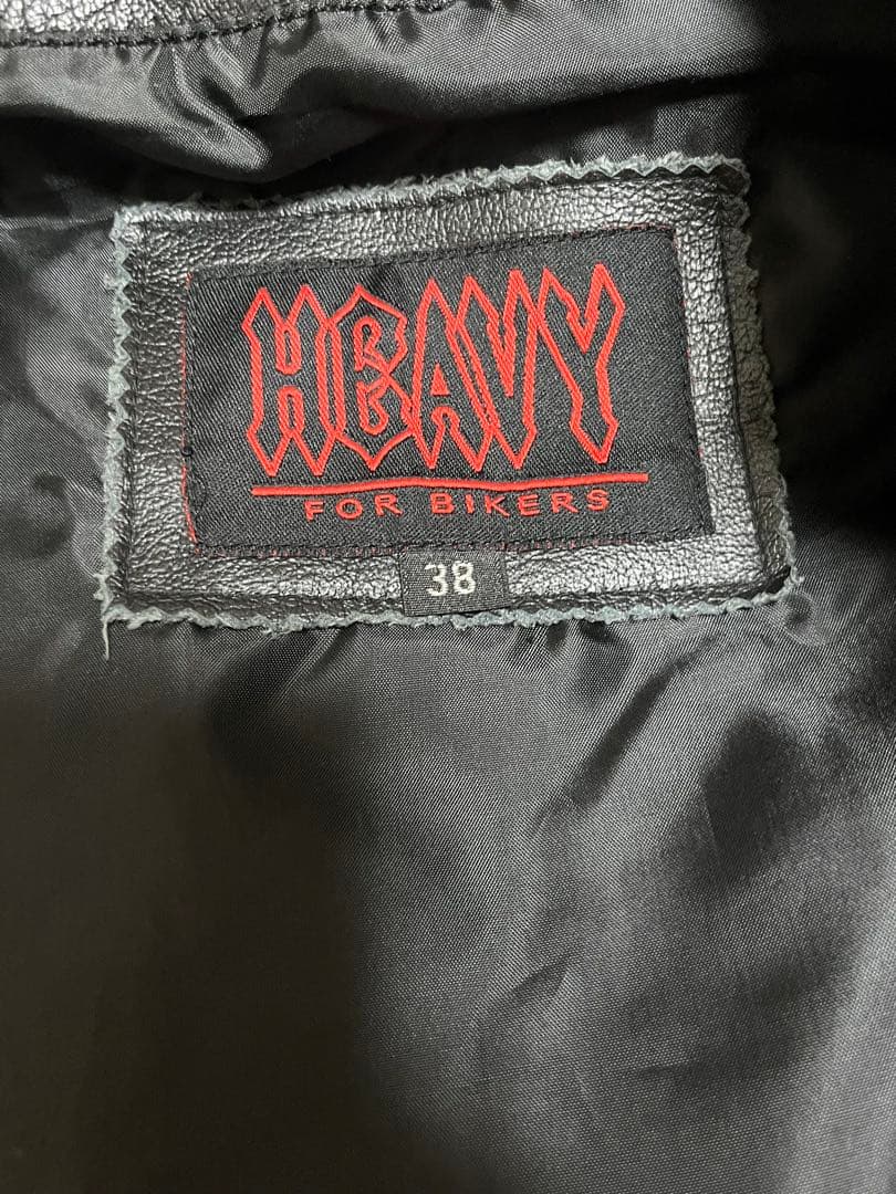 heavy 水牛革 レザーベスト 38 本革 バッファローレザー バイカー