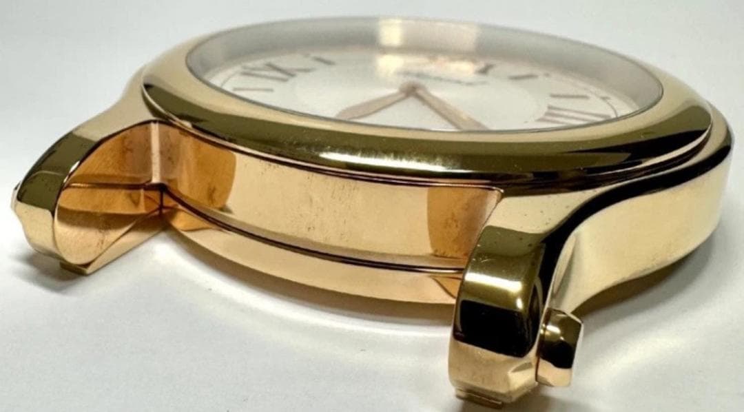 美品 ショパール　ハッピースポーツ　ゴールド トラベルテーブルクロック ケース付