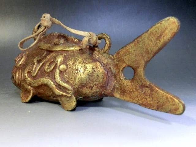 置物■金魚 金銅魚鈴 置物 魚型 オブジェ 鐘 時代物 骨董品 珍品 希少■