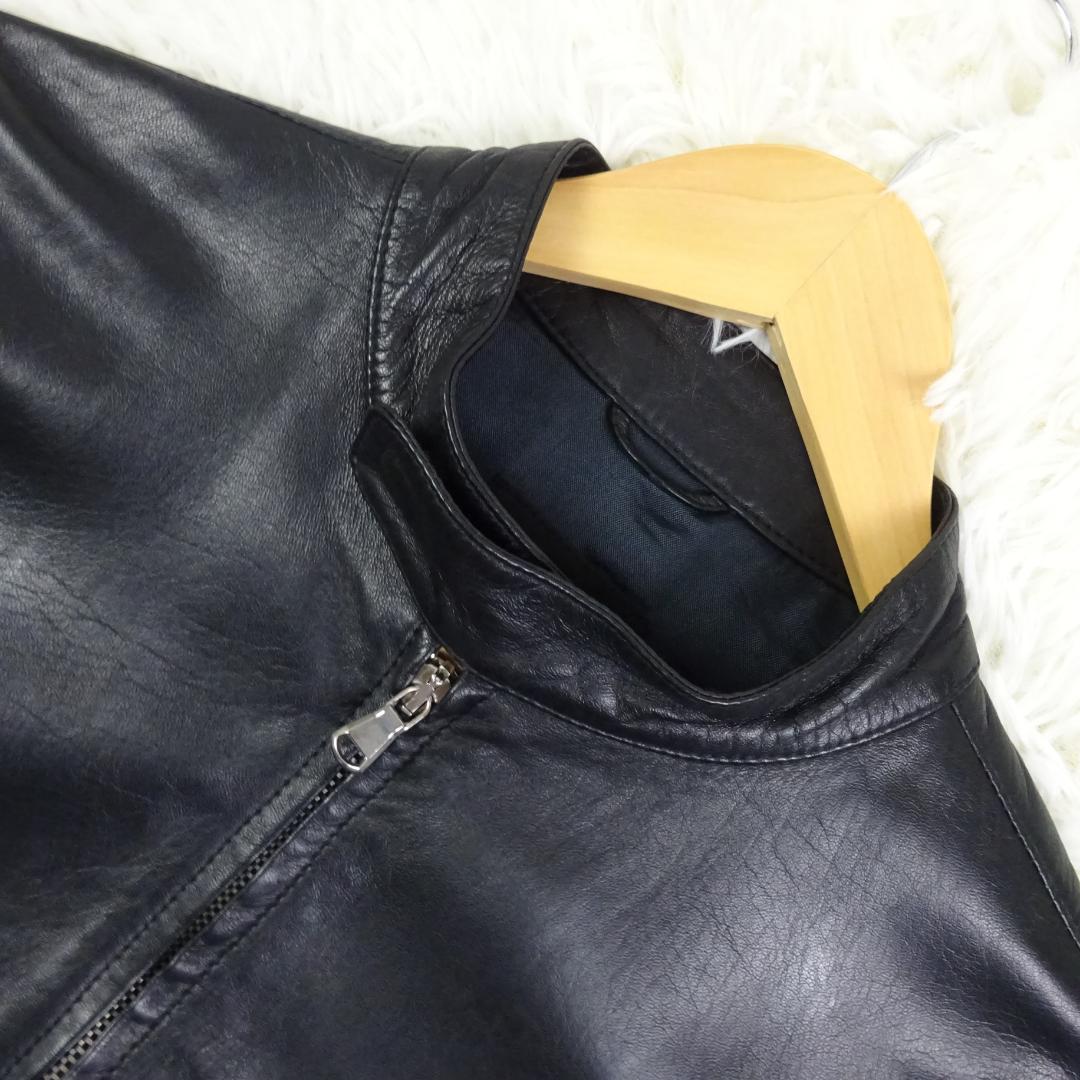 美品　チンクアンタ　ラムレザー　羊革　シングルライダース　レザージャケット　44