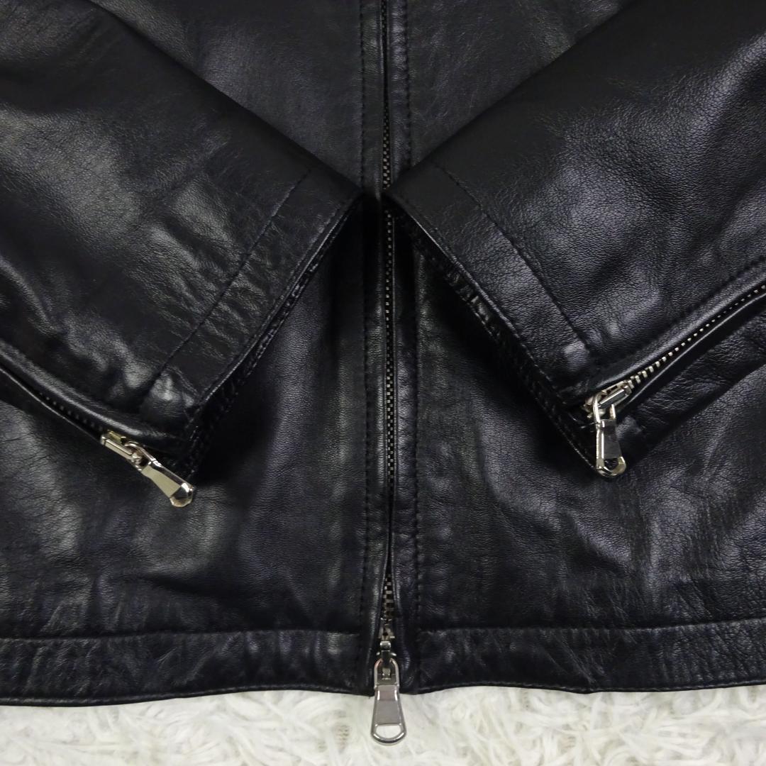 美品　チンクアンタ　ラムレザー　羊革　シングルライダース　レザージャケット　44