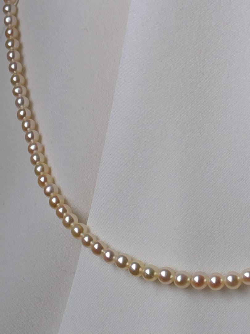 K18WG アコヤ真珠ベビーパールネックレス