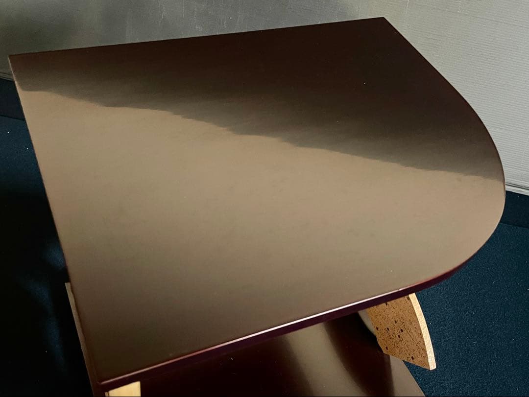 【美品】 「祖」 裏千家 鵬雲斎好 寿扇棚 春斎 溜塗 菊置上 共箱 （F寿扇）