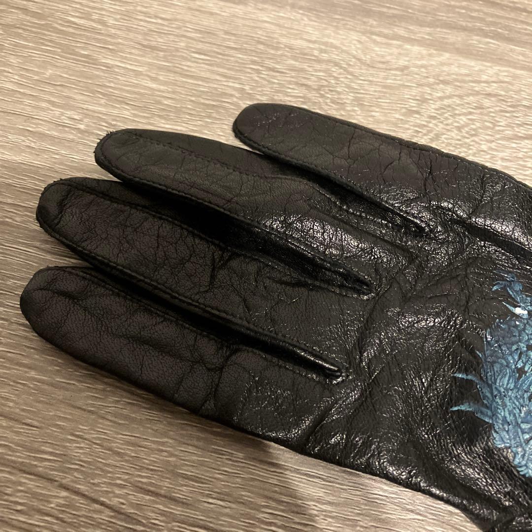 希少 ジャンポールゴルチエ ドラゴン刺繍 レザーグローブ 手袋 本革