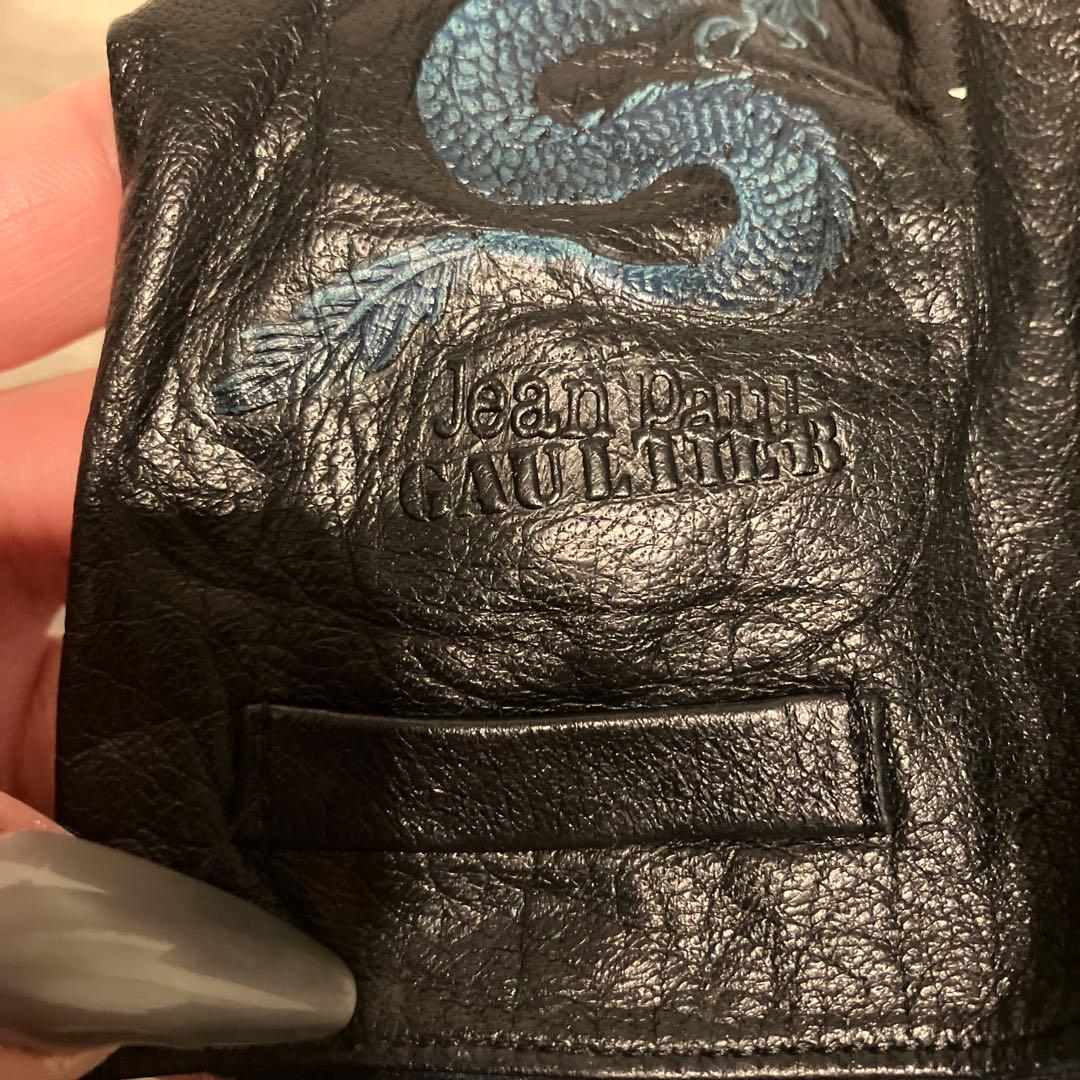 希少 ジャンポールゴルチエ ドラゴン刺繍 レザーグローブ 手袋 本革