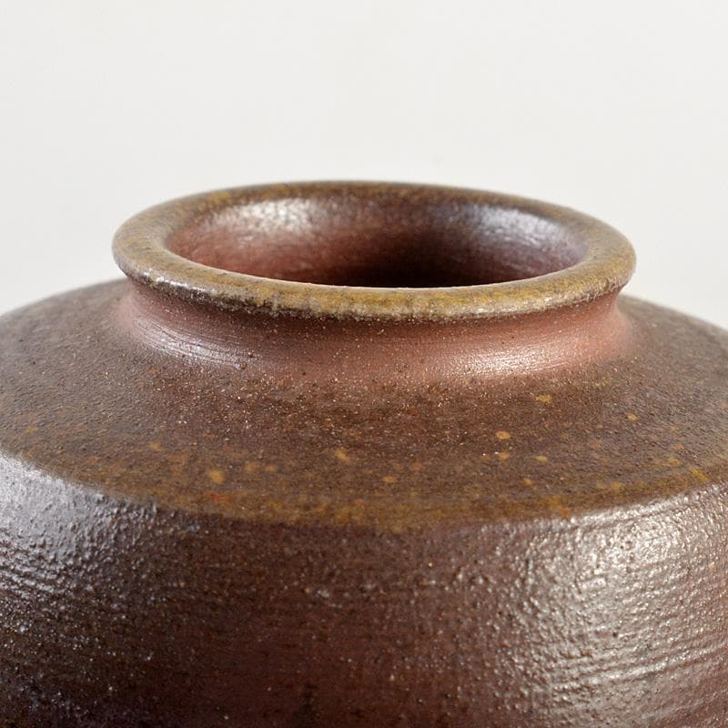 茶道具　備前焼　木村陶峰造　肩衝茶入　仕覆付　共箱　V　6616