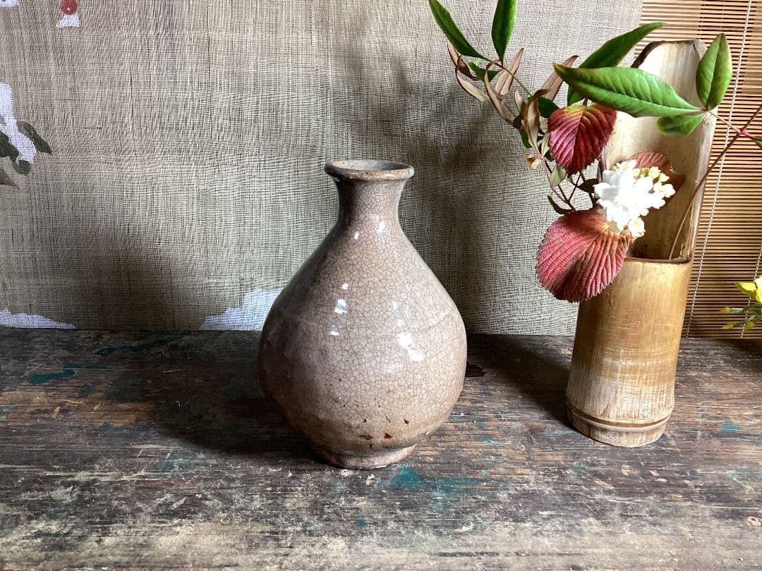 李朝 白磁 井戶酒瓶