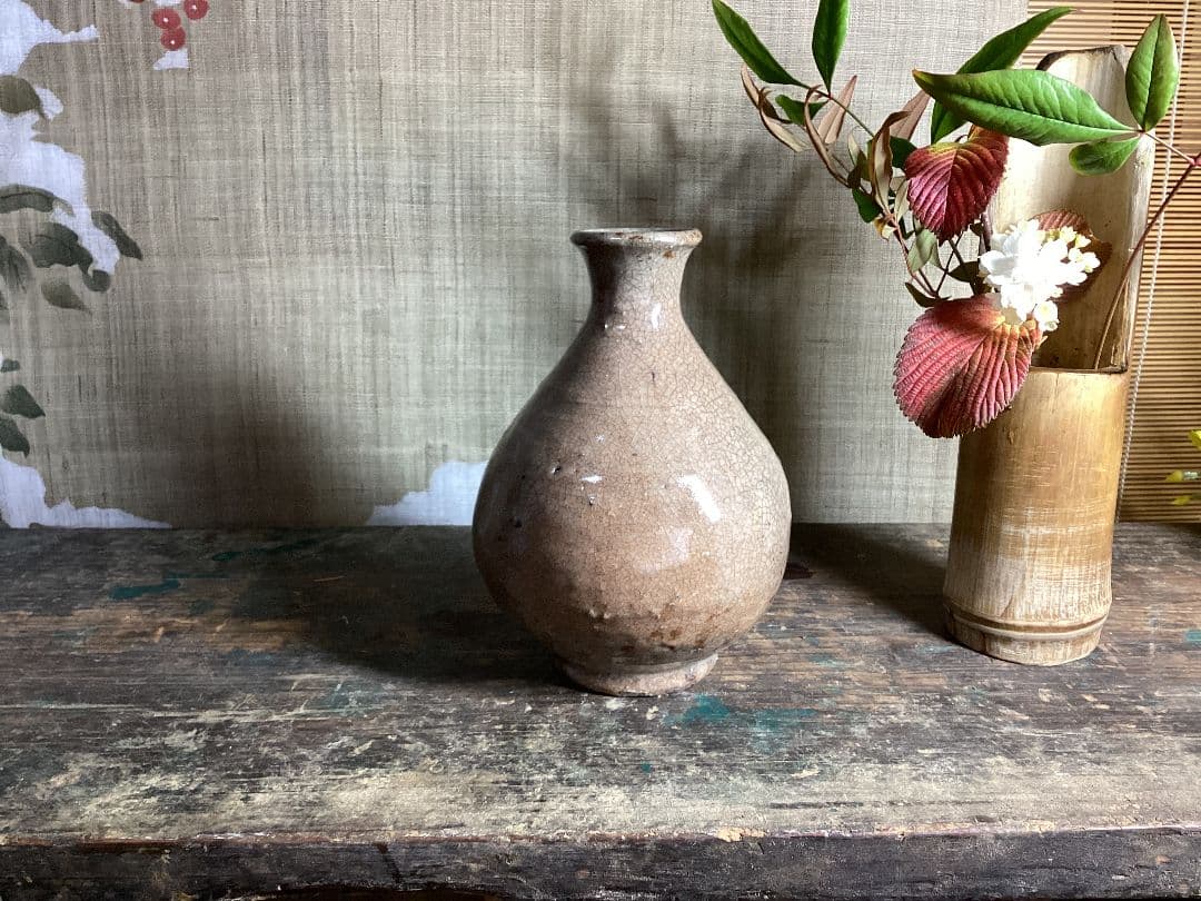 李朝 白磁 井戶酒瓶